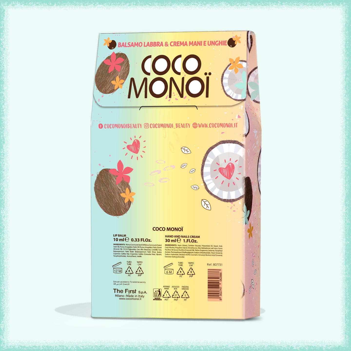 COCO MONOÏ KIT Balsamo Labbra Day&Night + Crema Mani e Unghie