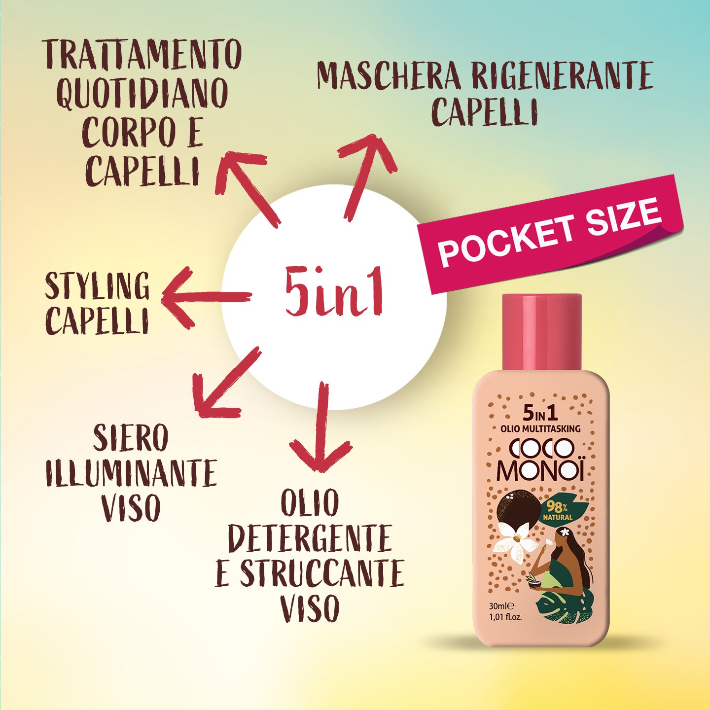 COCO MONOÏ 5 in 1 Olio multitasking Pocket size
